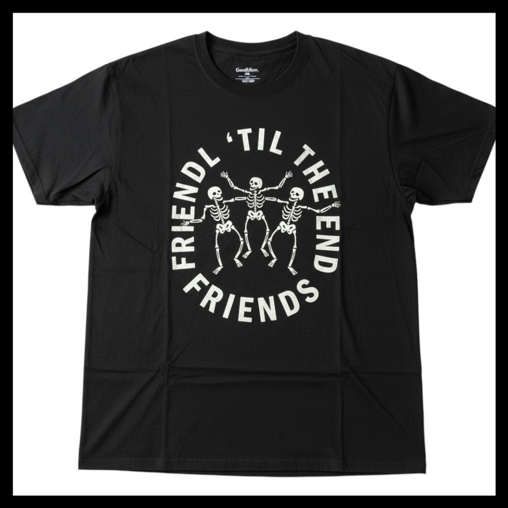 Goodfellow & Co Mens Black Friends Til The End Skeleton Graphic T-Shirt XL